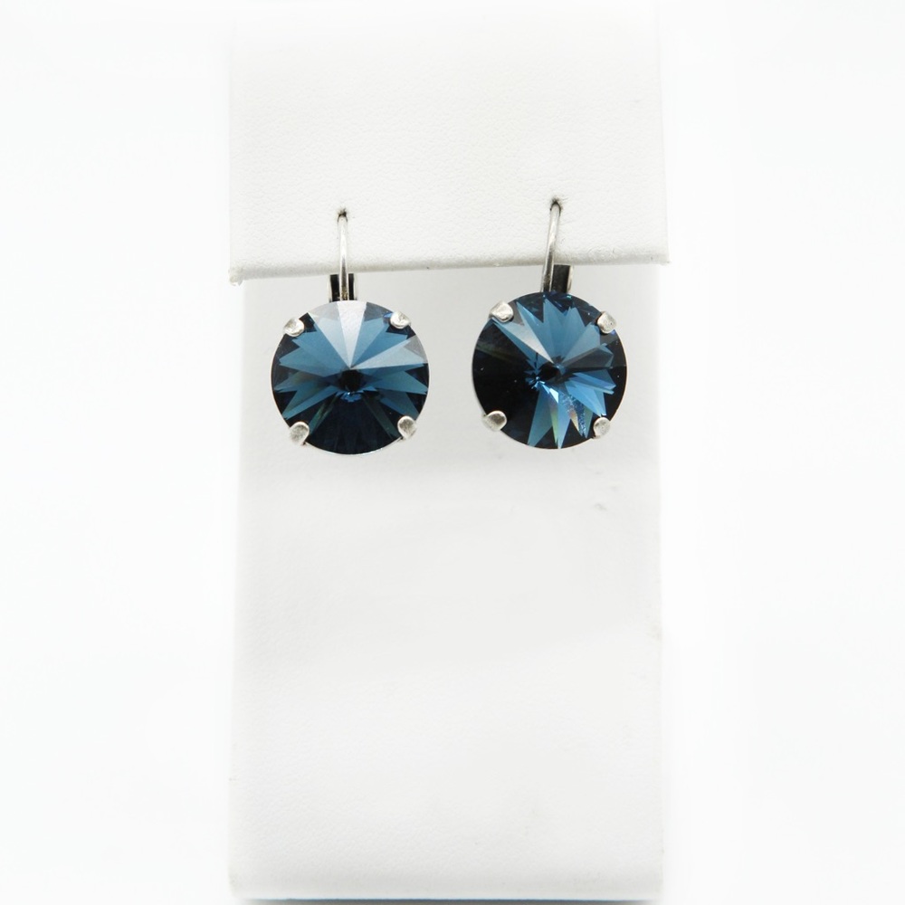 Blue Salphire crystal earrings-Lightweight dangle - Picture 2 of 2